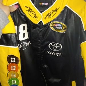 Rare Kyle Busch M&M Leather NASCAR  Jacket SZ 2XL